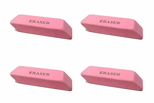 red, Ink Pen and Ball Pen Pencil Sand Eraser,School Office Stationery Ink Erasing, Writing Correction Pack of 5
