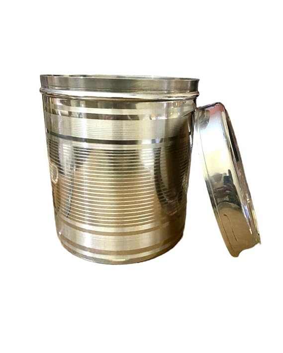 Stainless Steel Round Dabba Storage Container, 150ml Capacity, Silver, Cylindrical, Airtight Seal, Rust Resistant