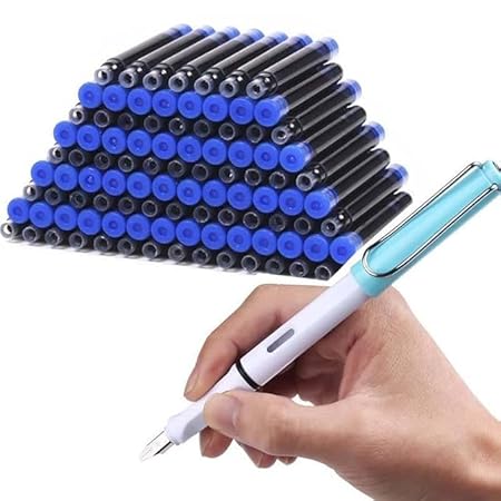 Blue Fountain Pen Ink Cartridges, 100 Pcs