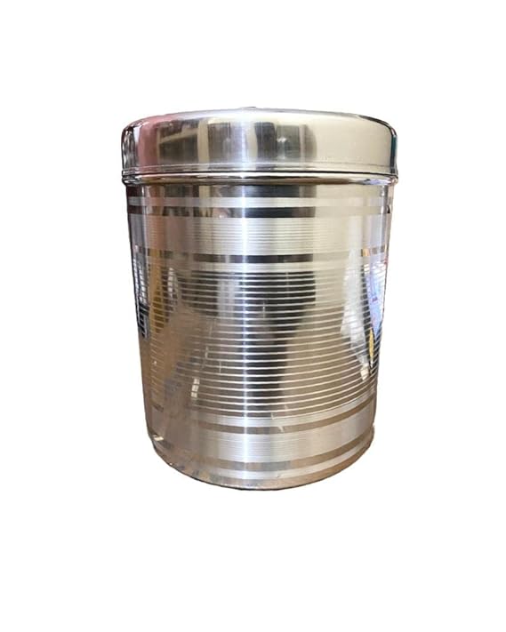 Stainless Steel Round Dabba Storage Container, 150ml Capacity, Silver, Cylindrical, Airtight Seal, Rust Resistant