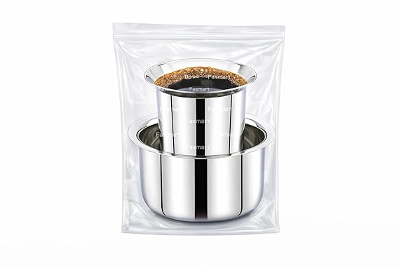 Stainless Steel Dabara Set | Tea, Coffee Dabara Set | South Indian Coffee Glass Tumbler Set of 2 | Serving Drinkware | Stainless Steel Dabara Tumbler Set, 150 ML Capacity
