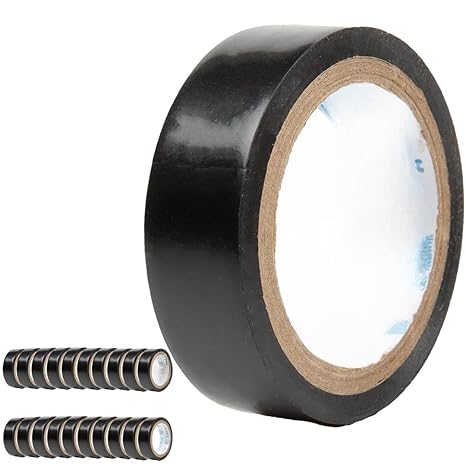 PVC Insulation Tape IT17B - Premium Electrical Tape - Black, 17mm x 6m, Weather Proof, Moisture & Fire Resistant, Excellent Elasticity, Durable, Good Grip and Strong Adhesion (Pack of 10)