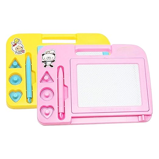 Children Magic Slate Pen Doodle Pad Erasable Drawing Easy Board with Magnetic Stamps, Pack of 1