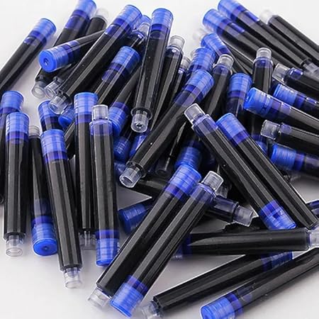 Blue Fountain Pen Ink Cartridges, 100 Pcs