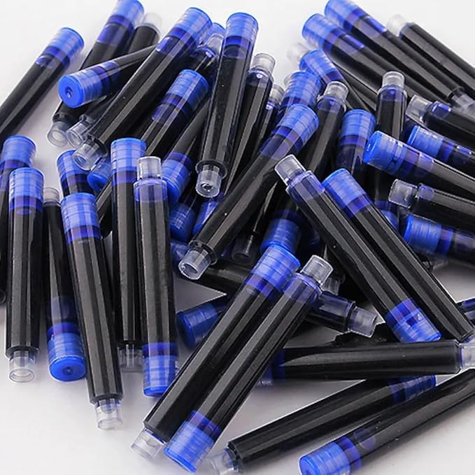 Blue Fountain Pen Ink Cartridges, 20 pcs