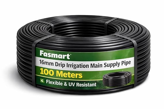 Drip Irrigation 16mm Diameter Main Supply Line Pipe (100 Meter) pack of 1