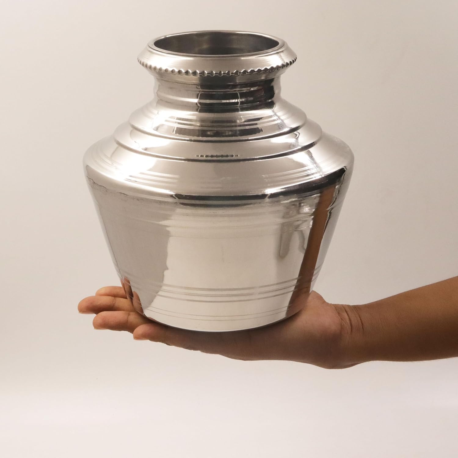 Stainless Steel Pooja Kalash, Water Pot, Kudam for Ceremonies, Theertha Kudam, Ghada Utensil, Pack of 1