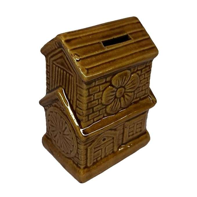 Ceramic House-Shaped Money Bank, Decorative Savings Box (PACK OF 1)