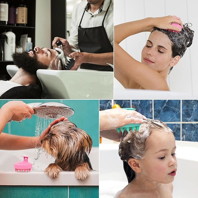 Hair Scalp Massager Shampoo Brush with Soft Silicone Bristles Kitchen for Anti Dandruff Removal Head Massager Prevents Hair loss for Men, Women (PACK OF 1)