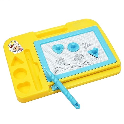 Children Magic Slate Pen Doodle Pad Erasable Drawing Easy Board with Magnetic Stamps, Pack of 1