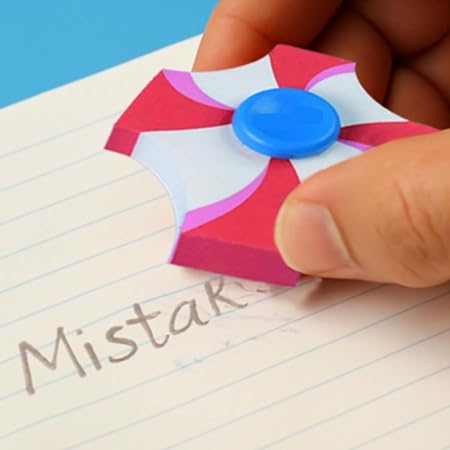 Spin Erasers, Rubber, Non Toxic Dust Free, Rectangular, White, Ink Erasing, Pack of 4