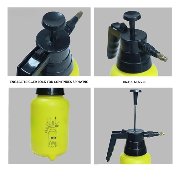 Pressure Spray Pump (Orange 1 L), Gardening Water Pump Sprayer, Plant Water Sprayer for Home Garden, Spray Bottles for Garden Plants and Lawn, Plant Watering Can pack of 1