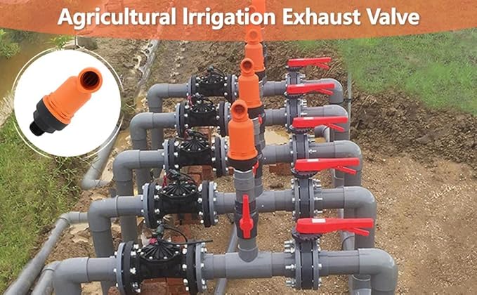 Air Release Valve, 3/4 Inch, Orange, PVC Material, 40mm Inlet and Outlet, 1 Piece.