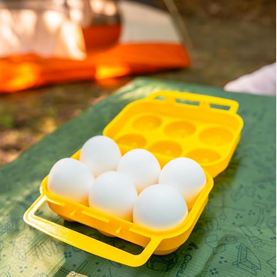 Multicolor Egg Storage Container, Hard Plastic, 6-Egg Capacity, Rectangular, Glossy Finish, Portable Modern Style, Random Color, 15x10x8cm