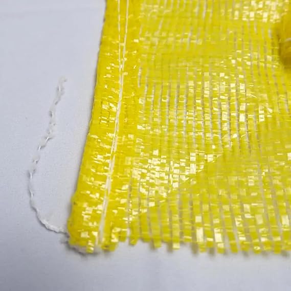 Storage Bags with Drawstring, Yellow, 50 kg Capacity, Multipurpose for Packaging Produce, Vegetables and Fruit, Pack of 5