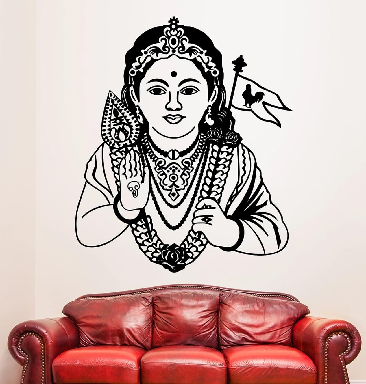 Lord Murugan Wall Stencil Painting, 16 x 24, Theme Design