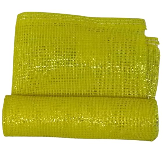 Storage Bags with Drawstring, Yellow, 50 kg Capacity, Multipurpose for Packaging Produce, Vegetables and Fruit, Pack of 5