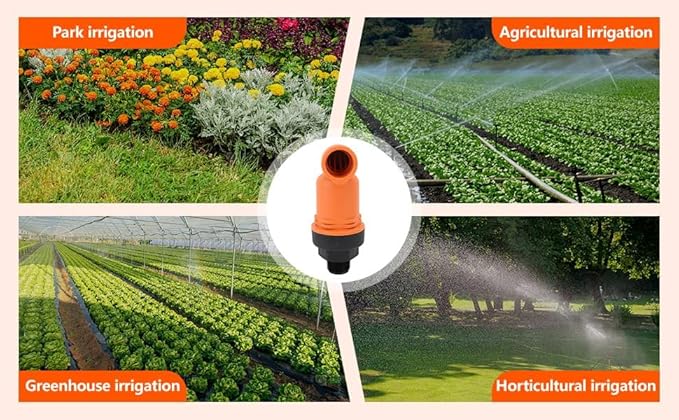 Air Release Valve, 3/4 Inch, Orange, PVC Material, 40mm Inlet and Outlet, 1 Piece.