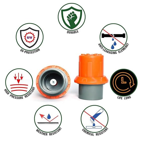40 mm/ 1.25" Drip Irrigation Flush Valve, Virgin PVC Orange