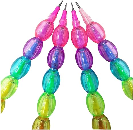 Stacking Pencil for Kids Birthday Party Return Gifts, Multicolor, Set of 8