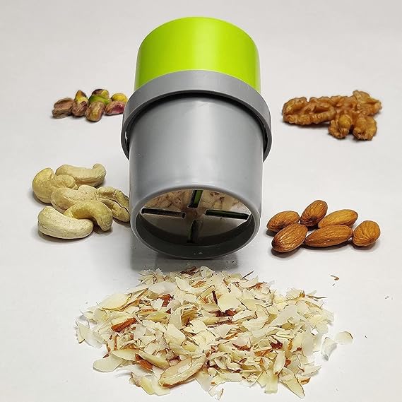 Dry Fruit Cutter, Slicer, Grinder, Chocolate Cutter and Butter Slicer with 3 in 1 Blade Almonds, Cashews- Color May Vary (Pack of 1, Abs/Unbreakable)