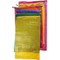Storage Bags with Drawstring, Yellow, 50 kg Capacity, Multipurpose for Packaging Produce, Vegetables and Fruit, Pack of 5